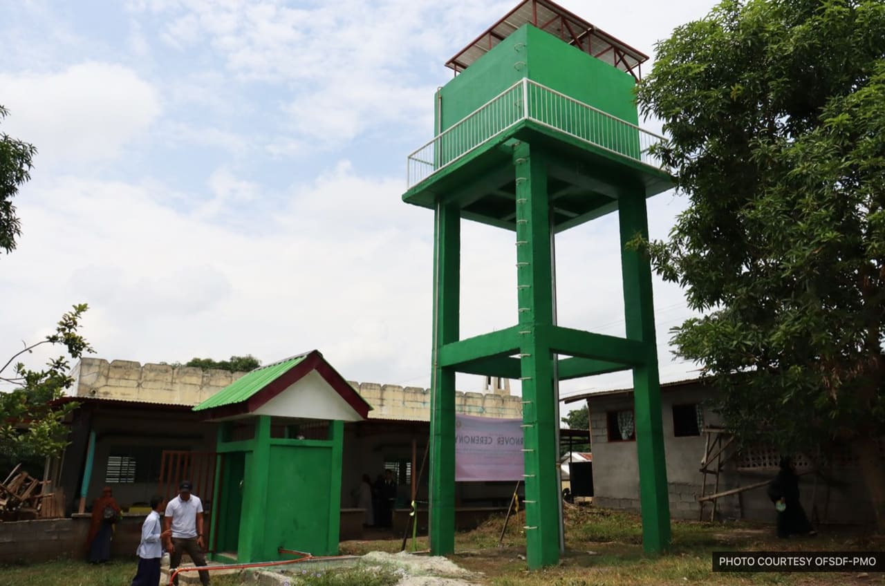 The solar-powered water system and tank of Barangay Manarapan, Kapalawan